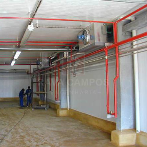 Sistema de sprinklers para proteção de câmaras frias - JBS Montenegro (RS)